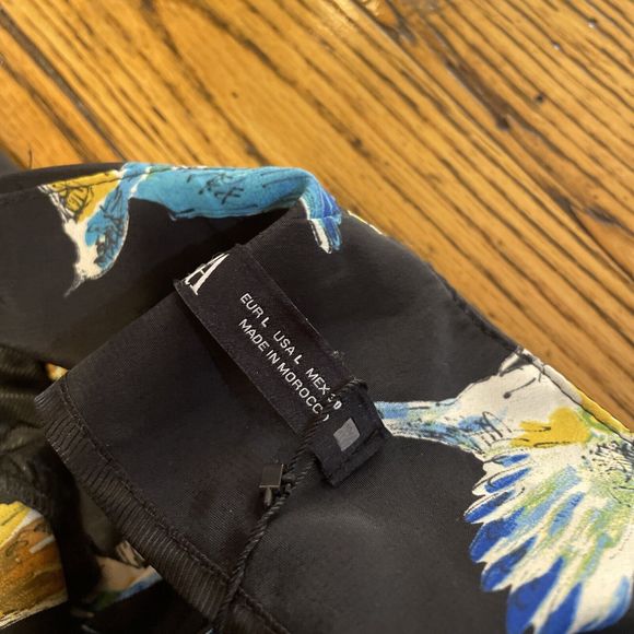 NWT Womans ZARA Tropical Print Shorts Baggy Parrot Size L - Picture 12 of 16